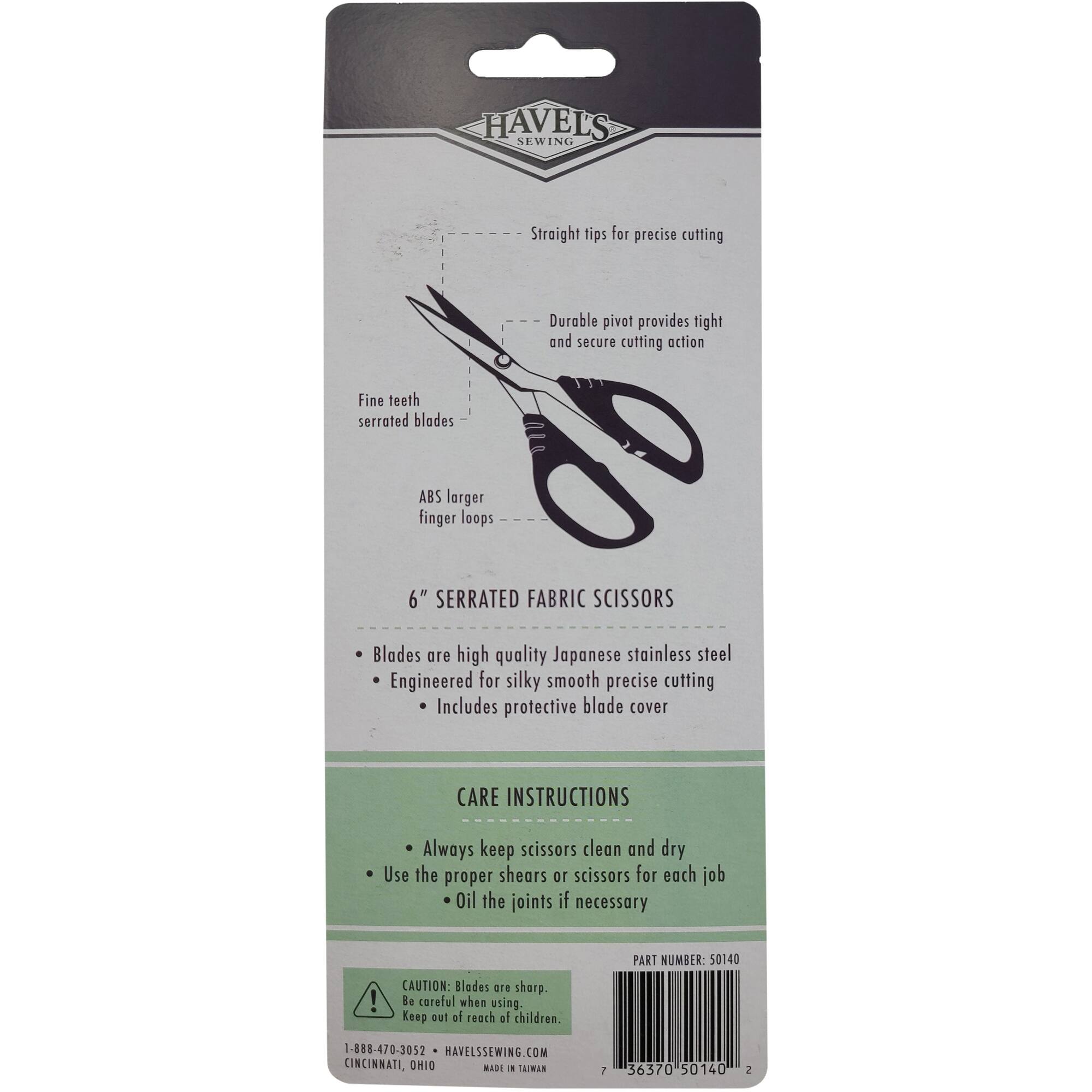 Havel's™ 6" Serrated Sew Creative Large Finger Loop Scissors
